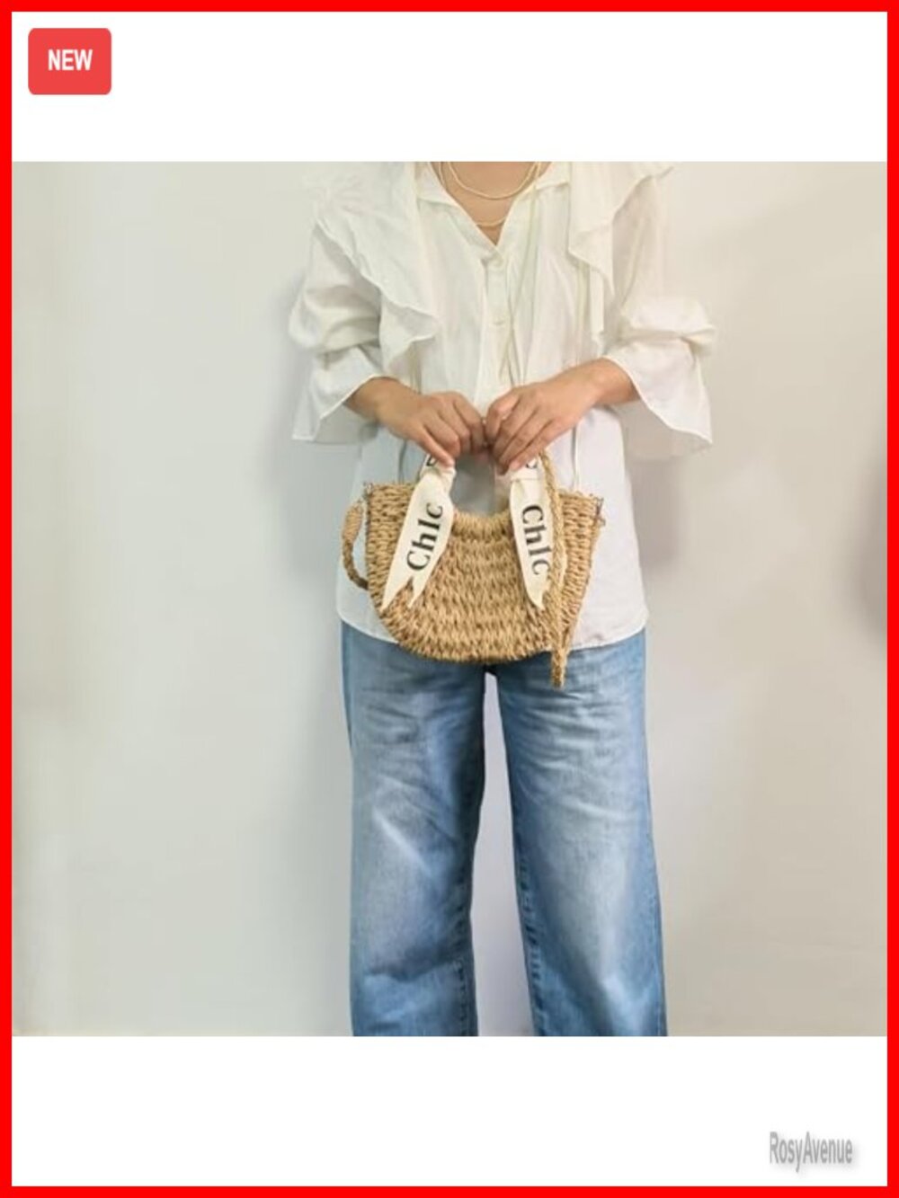 Handwoven Paper Rope Crossbody Bag with Top Handle - Picture 3 of 6